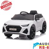 Audi RS6 - Licencirani auto na akumulator - Meke gume + kožno sedište - Beli Cene
