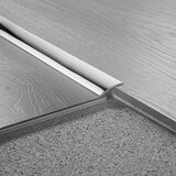 LOGOCLIC Prehodni profil 110 (Plemenito jeklo sijaj, 1 m x 30 mm x 3,5 mm, Vrsta montaže: Lepljenje, Neperforirana) | Shoptok.si