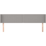  Uzglavlje s ušima svjetlosivo 203x16x78/88 cm od tkanine | shoptok.hr