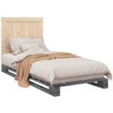  Okvir za krevet s uzglavljem sivi 90x200 cm masivna borovina | shoptok.hr