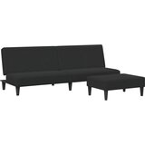 Maison Chic kavč - Sofa - Kanape dvosed z ležiščem in stolčkom za noge črn žamet, (21727851) Cene