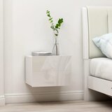 vidaXL Nočna omarica visok sijaj bela 40x30x30 cm iverna plošča Cene