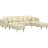  Tkaninska sofa s jastukom 3 pcs Krema 208 cm tkanina | shoptok.hr