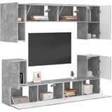  Set TV komoda Zidne 5 pcs Betonski sivi Konstruirano drvo | shoptok.hr