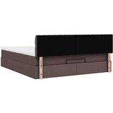 vidaXL Otomanski posteljni okvir z vzmetnico temno rjava 180x200 cm | Shoptok.si