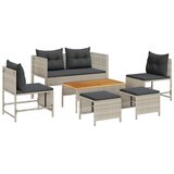  Sjedeća garnitura za vrt 6 kom. Svijetlo siva i tamno siva Svjetlosiva 84 x 45 x 35 cm | shoptok.hr