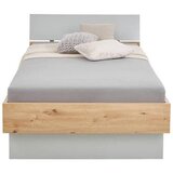 XORA postelja 120 cm x 200 cm , leseni material siva, barve hrasta | Shoptok.si