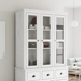 The Living Store Omarica s steklenimi vrati BODO bela trdna borovina - Omarica S Steklenimi Vrati, (21429909) | Shoptok.si