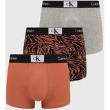 Calvin Klein Underwear Boksarice 3-pack moški, rjava barva