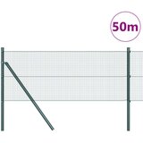 vidaXL Varjena Žična Ograja s 13 Stebri Zeleno 0.4x50 m Jeklo Cene