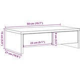  Stalak za monitor s ladicama bijeli 50 x 27 x 15 cm drveni | shoptok.hr