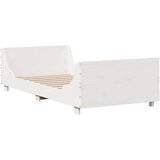  Posteljni okvir brez vzmetnice bel 75x190 cm trdna borovina | Shoptok.si