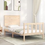 Maison Chic Posteljni okvir - Enojna postelja - Postelja za odrasle 75x190 cm z vzglavjem trden les-J16433, (21762120) | Shoptok.si