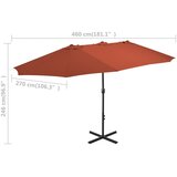  Vanjski suncobran s aluminijskim stupom 460 x 270 cm terakota | Eponuda.com