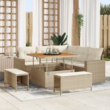 vidaXL 8-dijelni vrtni set sofa s jastučićima bež poli ratan | shoptok.hr