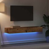 vidaXL 2-dijelni TV ormarić s LED svjetlima staro drvo 60x35x15,5 cm | shoptok.hr