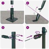  ograjni stebri Paket 52 Zeleni Jeklo 3.2 x 3.2 x 50 cm Močan | Shoptok.si