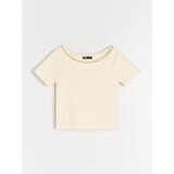 Sinsay Pamučna bluza s ukrasnim izrezom | shoptok.hr