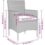  5-dijelni vrtni blagovaonski set s jastucima smeđe-crni | shoptok.hr