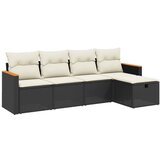  The Living Store Vrtna sedežna garnitura 5-delna z blazinami črn poli ratan - Vrtna Sedežna Garniture, (21461410) | Shoptok.si