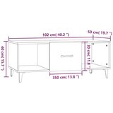 vidaXL Klubska mizica siva sonoma 102x50x40 cm konstruiran les | Shoptok.si
