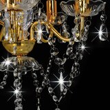  Luster s kristalnim perlama zlatni okrugli 5 x E14 | shoptok.hr