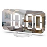 Venisymlis Digitalna Ura Z Velikim LED Zaslonom, Ogledalo Dizajn, Budilka, 1 Kos, Bela Barva, (22060548) Cene
