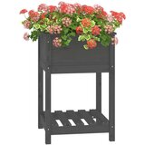  Sadilica s policom siva 54x54x81 cm od masivne borovine | shoptok.hr