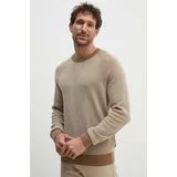 Boss Volnen pulover moški, bež barva, 50519616
