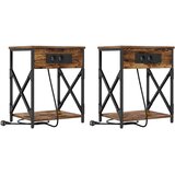  Noćni ormar 2 pcs Dimljeni hrast 41 x 31 x 51 cm | Eponuda.com