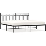  The Living Store Kovinski posteljni okvir z vzglavjem črn 183x213 cm - Posteljni Okvir, (21448812) | Shoptok.si