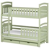 Molarem Home Drveni dječji krevet na kat Viki s tri kreveta i ladicom - olive - 190x90 cm - Madrac PE pjena 8 cm-spužvasti madrac | shoptok.hr