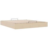 vidaXL Otomanski posteljni okvir brez vzmetnice krem 180x200 cm blago | Shoptok.si