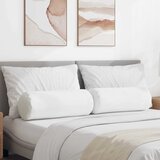 vidaXL Blazine 2 pcs Bela Ø 25 x 70 cm blago | Shoptok.si