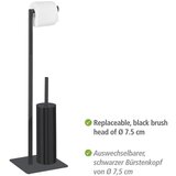 Wenko Crni željezni držač za WC papir sa četkom Recco – | shoptok.hr