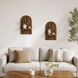  Zidna polica 2 kom. Staro drvo 23 x 13 5 x 37 5 cm - Staro drvo 23 cm | shoptok.hr