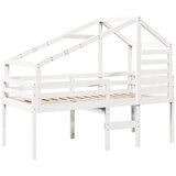  Visoki krevet s krovom bijeli 90 x 200 cm od masivne borovine | shoptok.hr