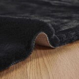 vidaXL Faux Rabbit Fur Rug Crna 200 x 280 cm Poliester | shoptok.hr