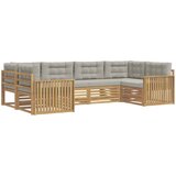  Set vanjskih sofa 6 kom. Bijela i svjetlosiva 325 x 168,5 x 73 cm | shoptok.hr