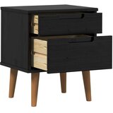  Nočna omarica s predalom Črna 40 x 35 x 48 cm Masivna borovina, (5000233415) | Shoptok.si