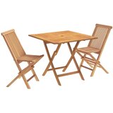  Set za vrt s 3 komada na preklapanje Prirodna - Četvrtasto Dvosjed Bez naslona za ruke | shoptok.hr