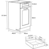 MID.YOU Kuhinjska Spodnja Omarica Colura, Bela, Š 40cm | Shoptok.si