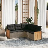 Maison Chic Seti vrtnega pohištva - Vrtna garnitura - Vrtni pohištvo set 5-delna z blazinami siv poli ratan, (21814205) | Shoptok.si