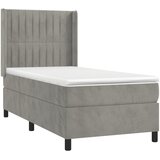  box spring s madracem LED svjetlosivi 100x200 cm baršun | shoptok.hr