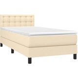  Okvir kreveta s oprugama i madrac krem 80x200 cm od tkanine | shoptok.hr