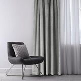 AmeliaHome Svetlo siva žametna zavesa za delno zatemnitev 140x270 cm Eyelets – | Shoptok.si