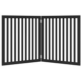vidaXL Vrata za pse s 2 panela sklopiva crna 160 cm od drva topole | shoptok.hr