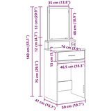  Toaletni stol s ladicama - bijela 50x41x140 cm | shoptok.hr