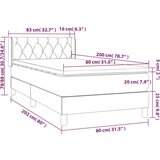 Box spring postelja z vzmetnico črna 80x200 cm žamet, (20897504) | Shoptok.si