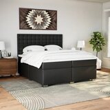  s oprugama i madracem crni 200x200 cm od umjetne kože | shoptok.hr